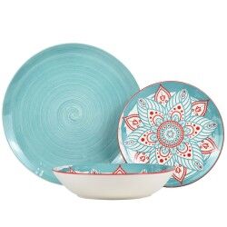 Servizio di Piatti Alexandra House Living Azzurro Porcellana 27 x 1 x 27 cm