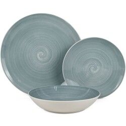 Servizio di Piatti Alexandra House Living Azzurro Porcellana 27 x 1 x 27 cm