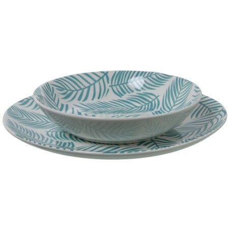 Servizio di Piatti Alexandra House Living Azzurro Porcellana 27 x 1 x 27 cm