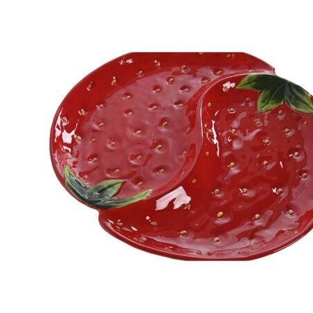 Piatto Home ESPRIT Rosso Gres 32 x 31 x 3,5 cm