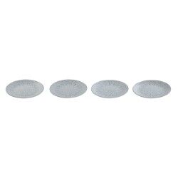 Set di piatti Home ESPRIT Azzurro Gres Mandala Arabo 19,5 x 19,5 x 2 cm