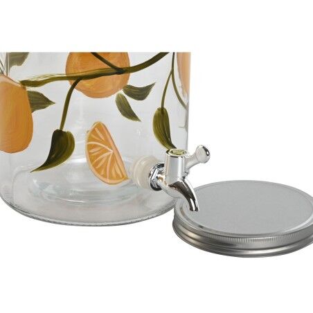 Dispenser di Acqua Home ESPRIT Giallo Metallo Silicone Cristallo ABS 18 x 24 x 30,5 cm