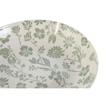 Set di Stoviglie Home ESPRIT Bianco Verde Porcellana Floreale 27 x 27 x 2 cm 18 Pezzi