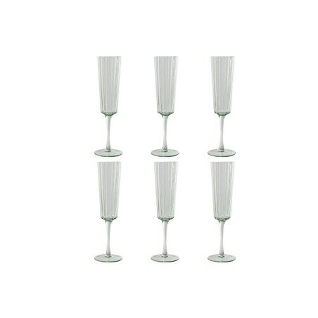 Set di Bicchieri Home ESPRIT Verde Cristallo 6 x 6 x 23,7 cm (6 Unità)