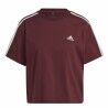 Maglia a Maniche Corte Donna Adidas 3S Cr Marrone