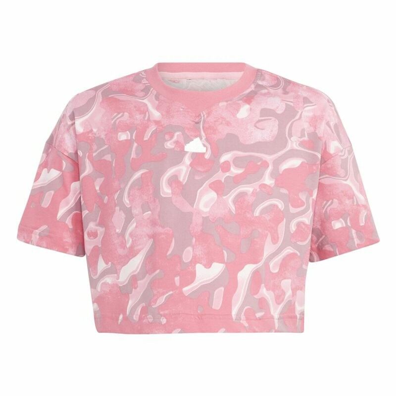 Maglia a Maniche Corte per Bambini Adidas Jg Fi Aop Rosa Maglia a Maniche Corte per Bambini Adidas Jg Fi Aop Rosa