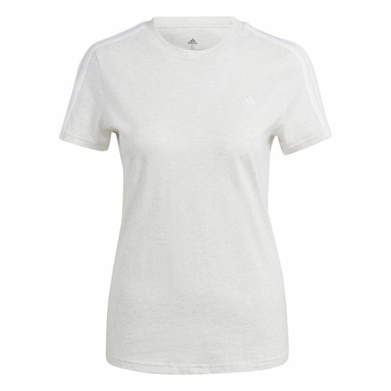 Maglia a Maniche Corte Donna Adidas 3S Bianco Maglia a Maniche Corte Donna Adidas 3S Bianco