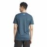 Maglia Adidas Run Icons 3 Bar Azzurro