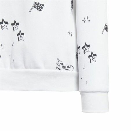 Felpa senza Cappuccio da Bambina Adidas Jg Bluv Q3Sweat Bianco