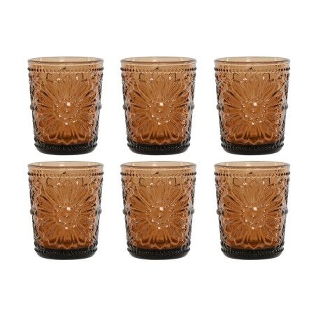 Set di Bicchieri Home ESPRIT Ambra Cristallo (6 Unità)