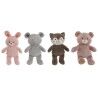 Peluche Home ESPRIT Marrone Grigio Rosa Poliestere Animale 28 x 22 x 32 cm (4 Unità)