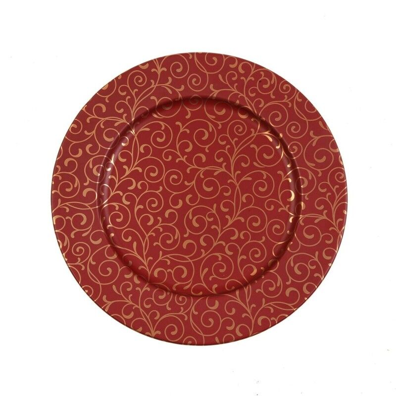 Sotto Piatto Versa Serpentine Rosso Metallo 33 x 1,5 x 33 cm