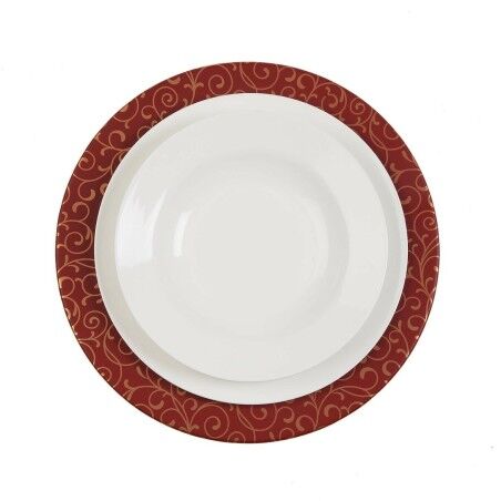Sotto Piatto Versa Serpentine Rosso Metallo 33 x 1,5 x 33 cm
