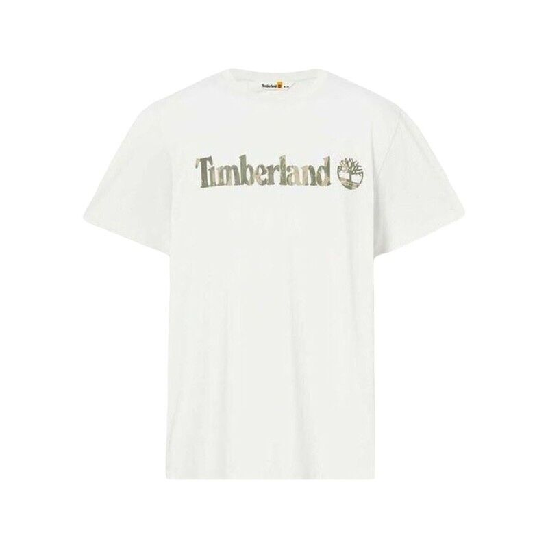 Maglia a Maniche Corte Uomo Timberland Kennebec River Camo Linear Logo Bianco Maglia a Maniche Corte Uomo Timberland Kennebec River Camo Linear Logo Bianco