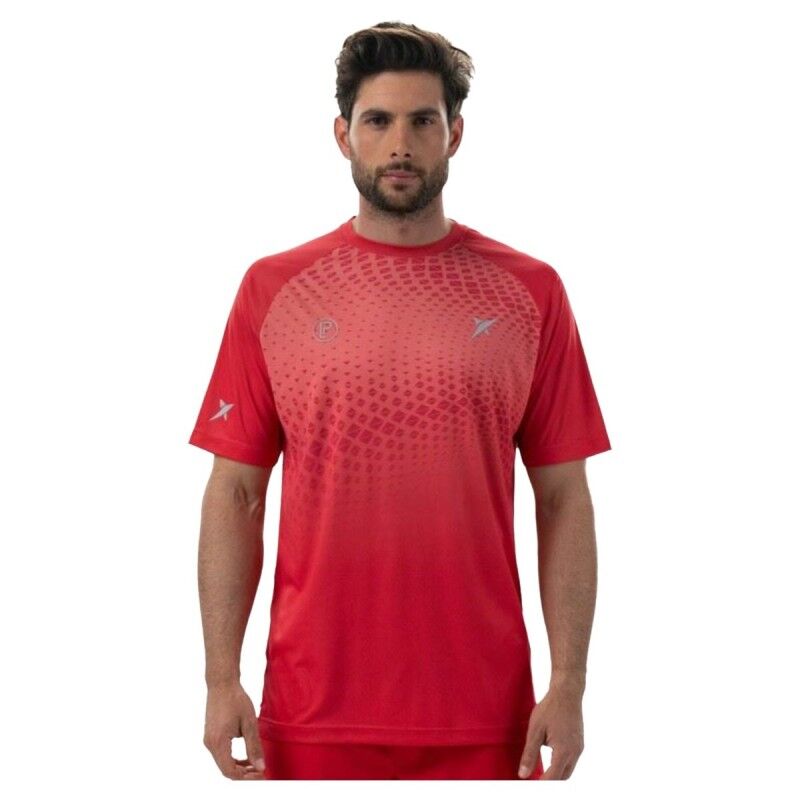 Maglia a Maniche Corte Uomo Drop Shot Benara Arancio Padel Maglia a Maniche Corte Uomo Drop Shot Benara Arancio Padel