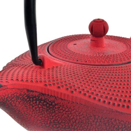 Teiera DKD Home Decor Rosso Nero Ghisa (1000 ml) (2 Unità)