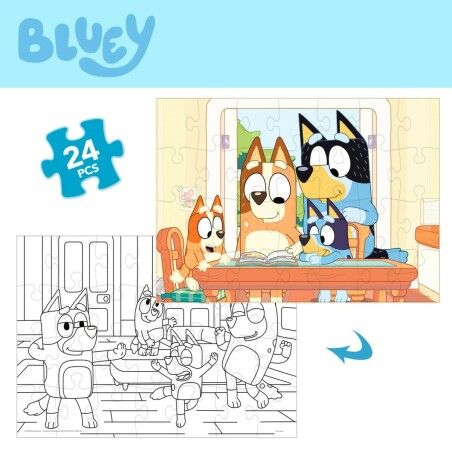 Puzzle per Bambini Bluey Double-face 24 Pezzi 50 x 35 cm (12 Unità)