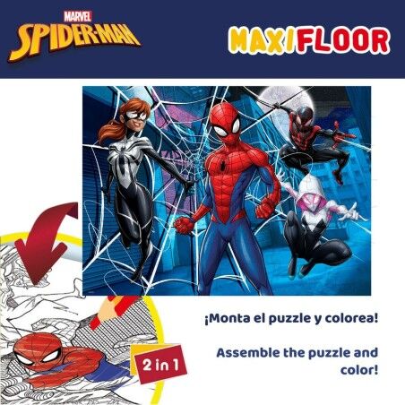 Puzzle per Bambini Spider-Man Double-face 60 Pezzi 70 x 1,5 x 50 cm (6 Unità)