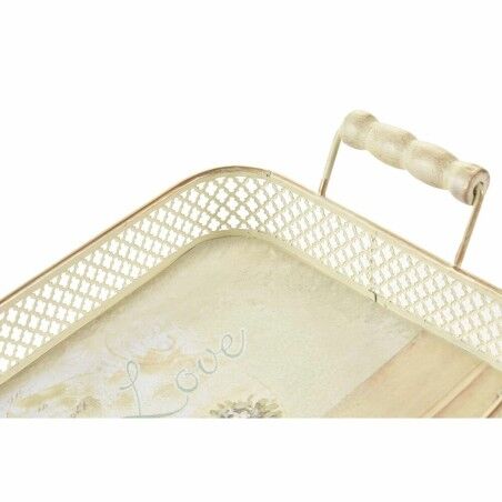 Set di Vassoi DKD Home Decor Rosa Metallo Alluminio 8 cm 40 x 21 x 8 cm (3 Unità)