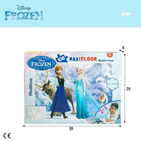 Puzzle per Bambini Frozen Double-face 108 Pezzi 70 x 1,5 x 50 cm (6 Unità)
