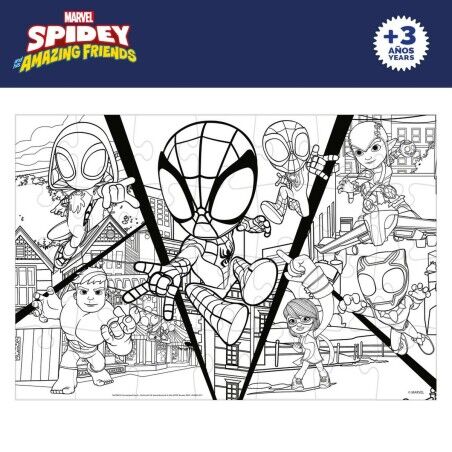 Puzzle per Bambini Spidey Double-face 50 x 35 cm 24 Pezzi (12 Unità)