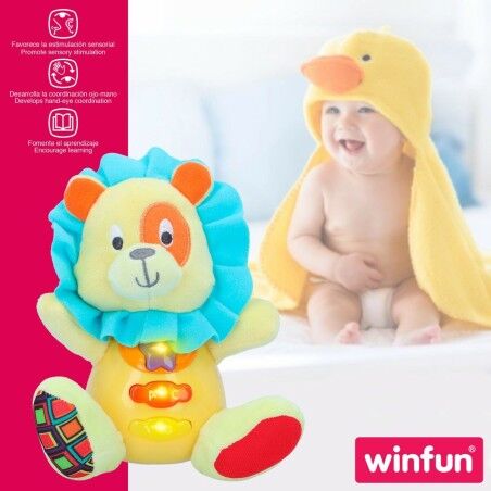 Peluche con Suono Winfun Leone 15 x 15 x 9 cm (6 Unità)