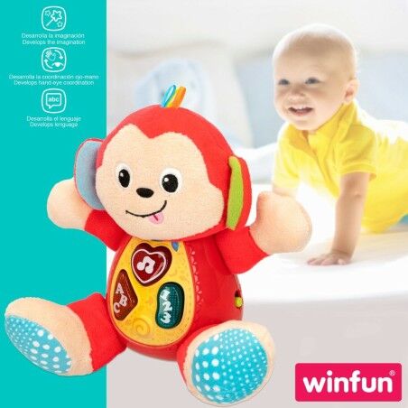 Peluche con Suono Winfun Scimmia 18 x 20,5 x 12,5 cm (6 Unità)