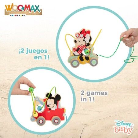 Giocattolo da trascinamento Disney Legno (6 Unità)