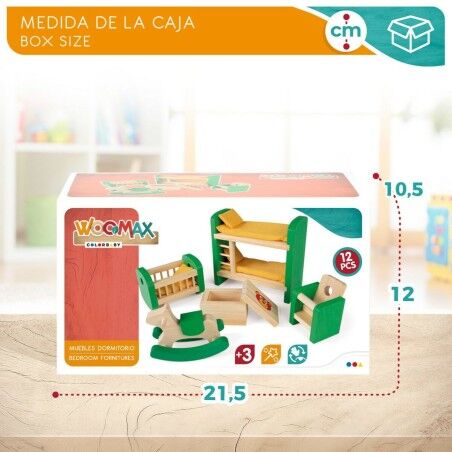Camera da letto della casa delle bambole Woomax (6 Unità)