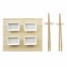 Set per Sushi DKD Home Decor Metallo Bambù Bianco Naturale Orientale 30 x 40 cm 28 x 22 x 2,5 cm (9 Pezzi)