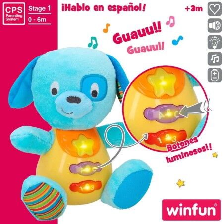 Peluche con Suono Winfun Cane 15,5 x 16,5 x 11,5 cm (6 Unità)