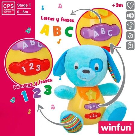 Peluche con Suono Winfun Cane 15,5 x 16,5 x 11,5 cm (6 Unità)