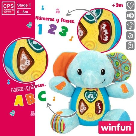Peluche con Suono Winfun Elefante 17 x 17,5 x 10 cm (6 Unità)