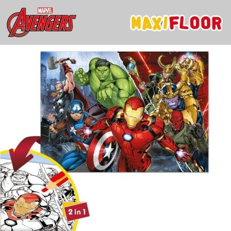 Puzzle per Bambini The Avengers Double-face 108 Pezzi 70 x 1,5 x 50 cm (6 Unità)