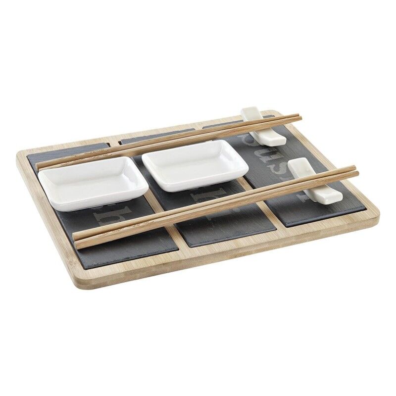 Set per Sushi DKD Home Decor Bambù Lavagna Nero Naturale Orientale 25 x 19 x 3 cm Set per Sushi DKD Home Decor Bambù Lavagna Nero Naturale Orientale 25 x 19 x 3 cm