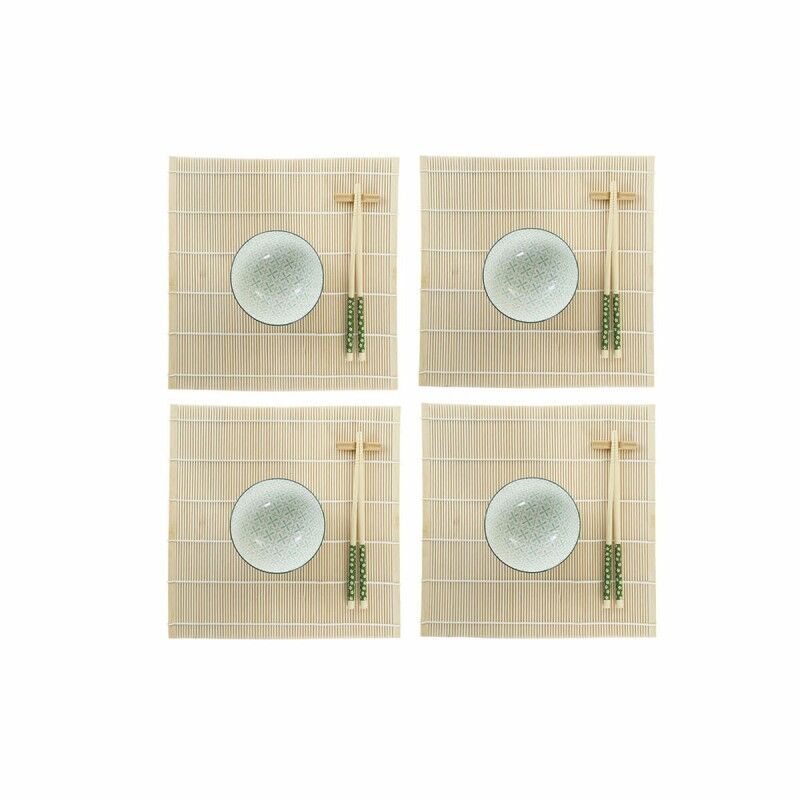 Set per Sushi DKD Home Decor 14,5 x 14,5 x 31 cm Verde Gres Orientale (16 Pezzi) Set per Sushi DKD Home Decor 14,5 x 14,5 x 31 cm Verde Gres Orientale (16 Pezzi)