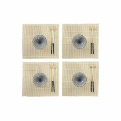 Set per Sushi DKD Home Decor 14,5 x 14,5 x 31 cm Nero Gres Orientale (16 Pezzi)