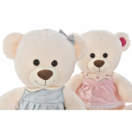 Orsetto di Peluche DKD Home Decor Beige Rosa Verde Per bambini 20 x 20 x 50 cm Orso (2 Unità)