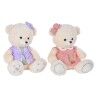 Orsetto di Peluche DKD Home Decor Vestito 42 x 20 x 50 cm Beige Rosa Lilla Per bambini Orso (2 Unità)