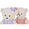 Orsetto di Peluche DKD Home Decor Vestito 42 x 20 x 50 cm Beige Rosa Lilla Per bambini Orso (2 Unità)
