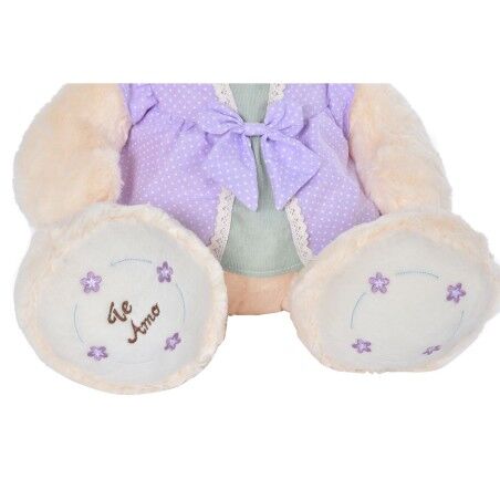 Orsetto di Peluche DKD Home Decor Vestito 42 x 20 x 50 cm Beige Rosa Lilla Per bambini Orso (2 Unità)