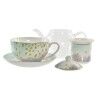 Teiera DKD Home Decor Cristallo Porcellana Rosa Trasparente Bianco Verde (2 Unità)