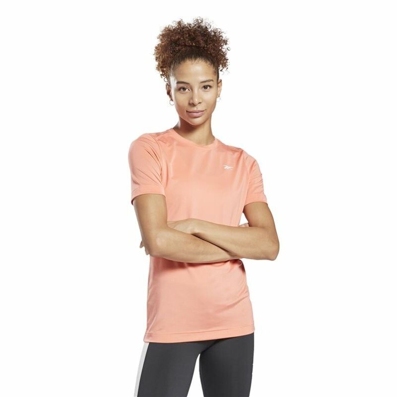 Maglia a Maniche Corte Donna Workout Ready Reebok Supremium Rosa Maglia a Maniche Corte Donna Workout Ready Reebok Supremium Rosa