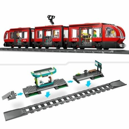 Set di Costruzioni Lego 60423 Downtown Tram and Station Multicolore
