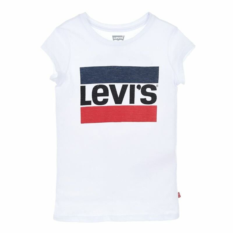 Maglia a Maniche Corte Bambino Levi's Sportswea Bianco Maglia a Maniche Corte Bambino Levi's Sportswea Bianco