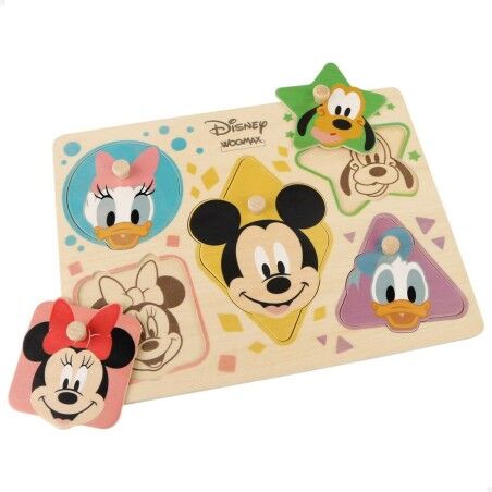 Puzzle di Legno per Bambini Disney + 2 Anni 5 Pezzi (12 Unità)