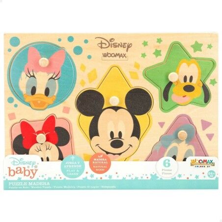Puzzle di Legno per Bambini Disney + 2 Anni 5 Pezzi (12 Unità)