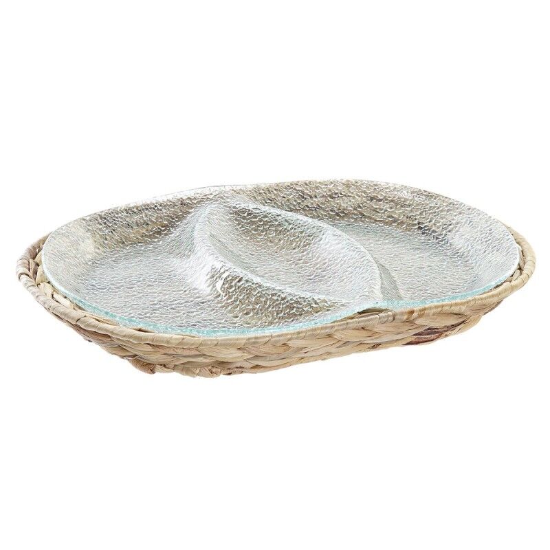 Vassoio per aperitivi DKD Home Decor 38 x 25 x 4 cm Cristallo Naturale Trasparente Vassoio per aperitivi DKD Home Decor 38 x 25 x 4 cm Cristallo Naturale Trasparente