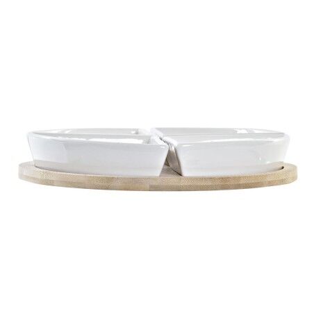 Set da Aperitivo DKD Home Decor Azzurro Naturale Bambù Gres Mediterraneo 21,5 x 21,5 x 1 cm (5 pcs)