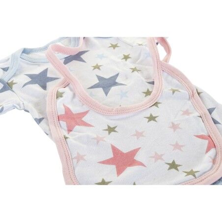 Set di Indumenti DKD Home Decor Azzurro Rosa 0-6 Mesi Cotone Stelle (2 Unità)
